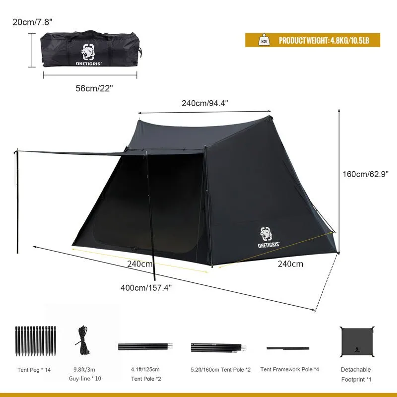 美國 OneTigris CE-BHS11 BlackTigris Series Nebula Tent (40D Silnylon Version)2人雙峰營