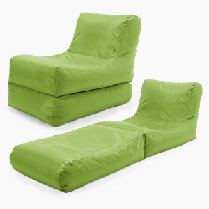2 in 1 Garden Sun Lounger Bean Bag - SmartCanvas™ Lime Green