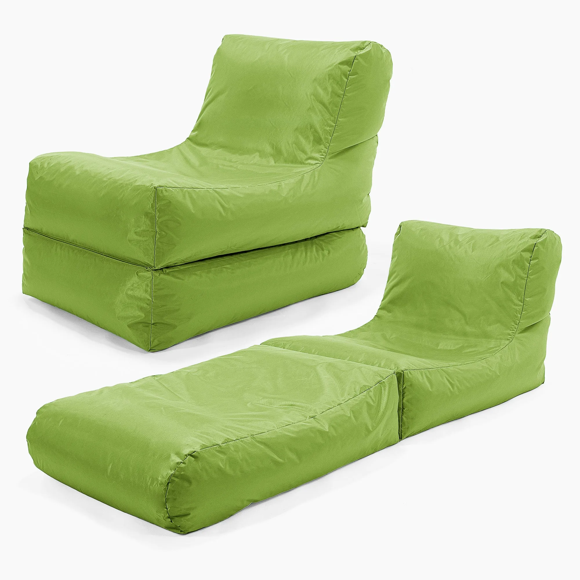 2 in 1 Garden Sun Lounger Bean Bag - SmartCanvas™ Lime Green