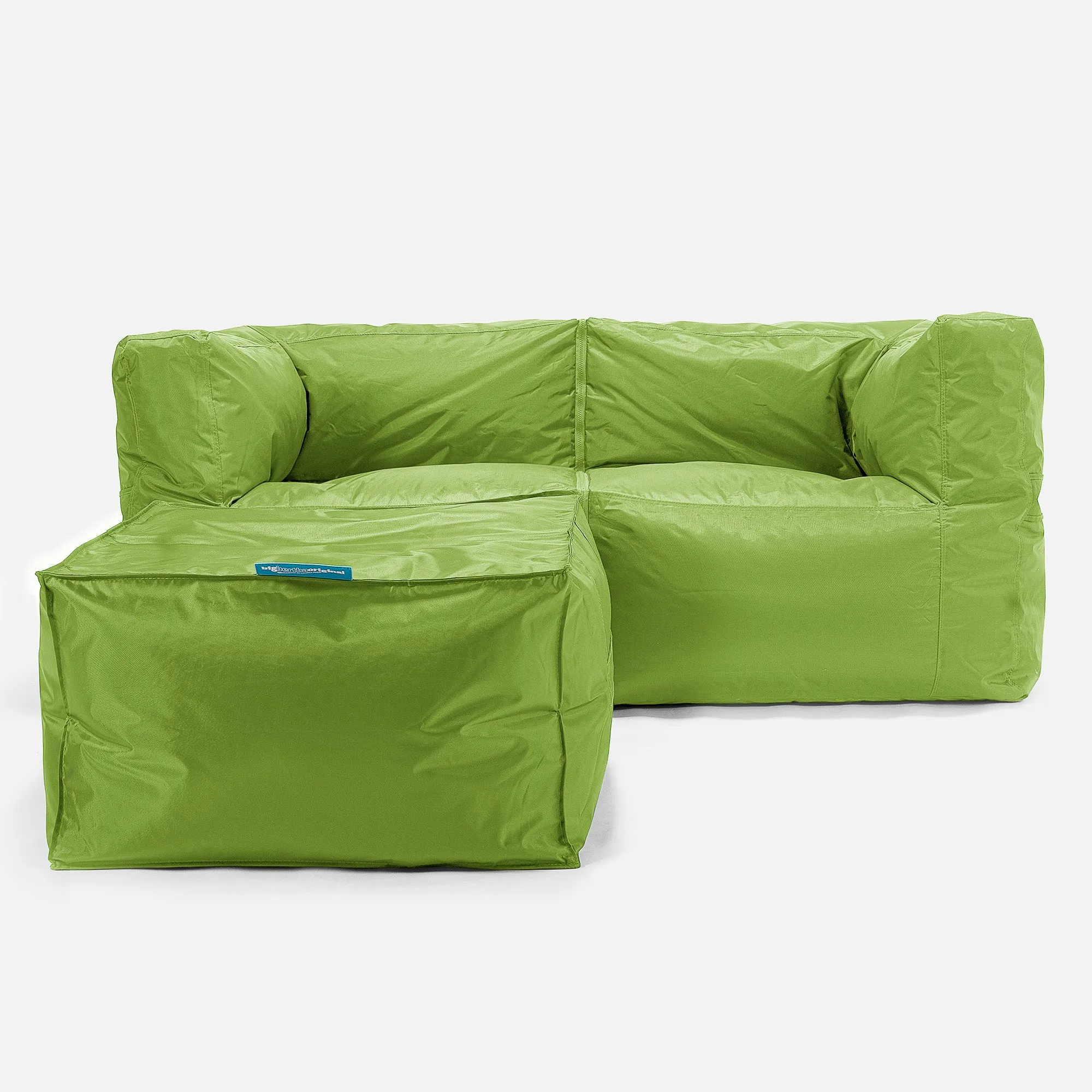 2 Seater Modular Sofa Outdoor Bean Bag - SmartCanvas™ Lime Green
