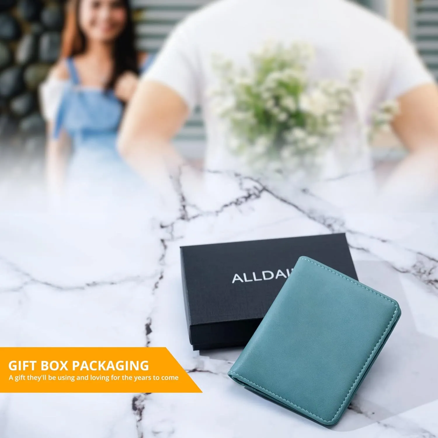 Alldaily Small RFID Wallet for Women Slim Compact Bifold Pocket Ladies Travel Mini Purse (Purist Blue)