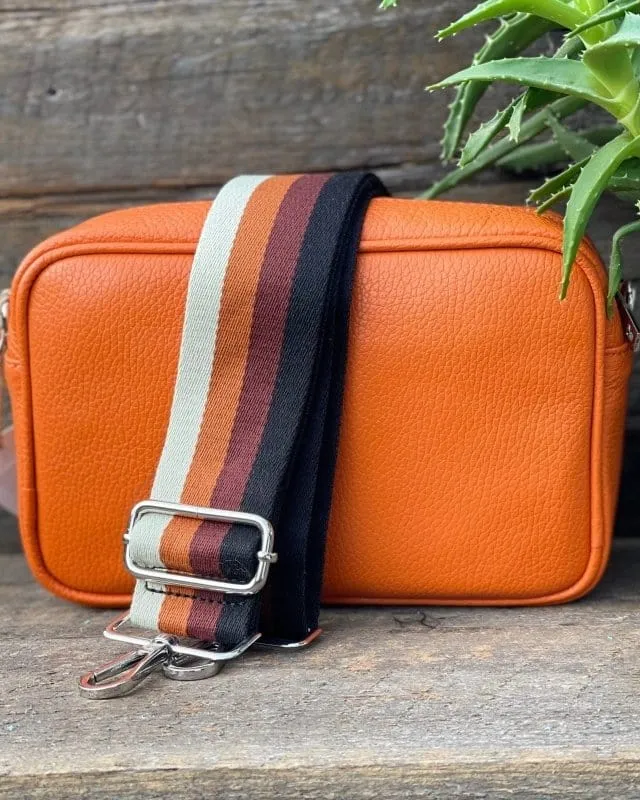 Bag Strap - Beige And Browns Stripe Print