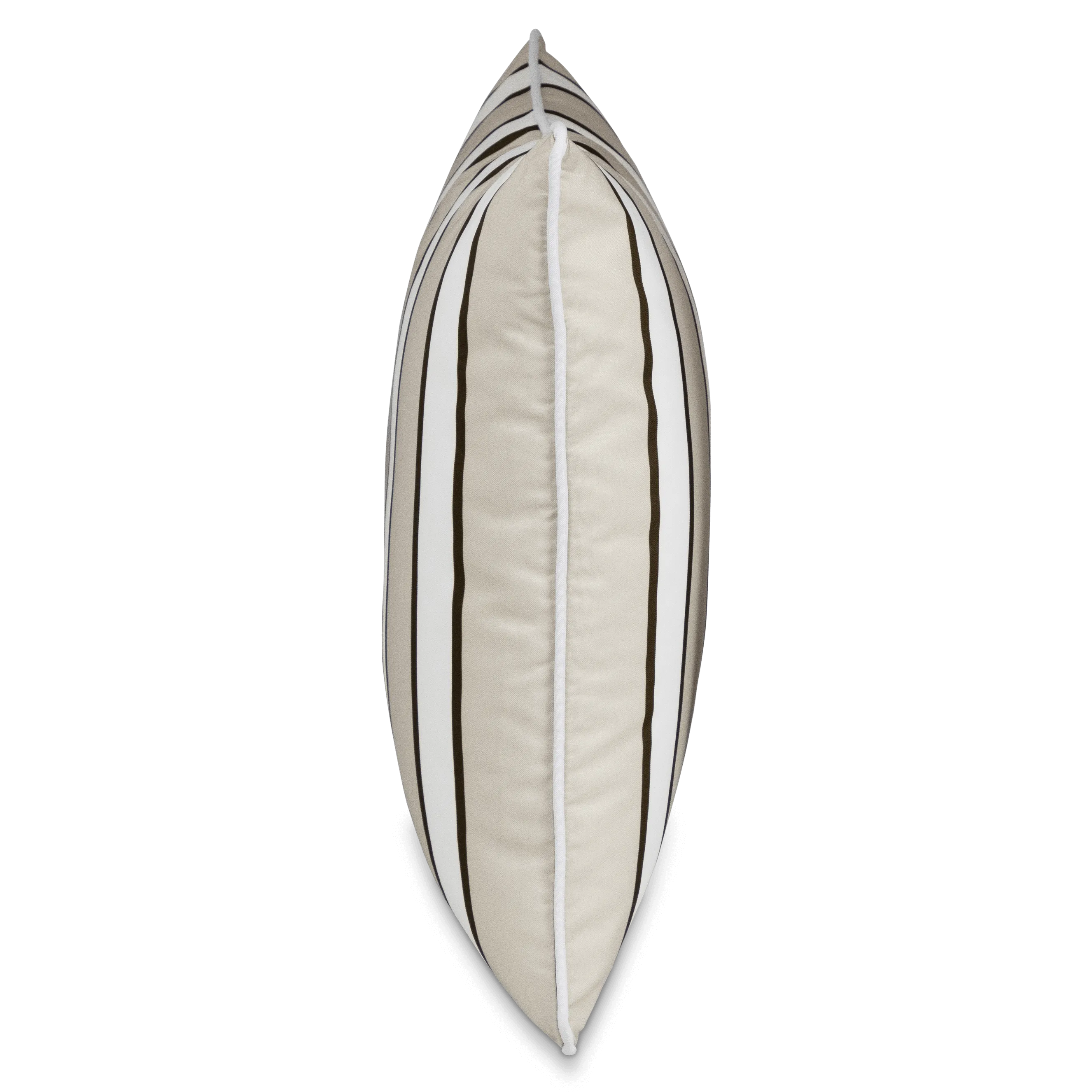 Bondi Stripe Almond Milk - 45 x 45 cm Piped Outdoor Cushion