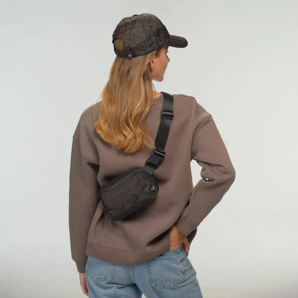 C.C Aztec Pattern Belt Bag for Women - Fanny Pack Crossbody Waist Pack With Adjustable Strap (BGS-3257) (Brown)