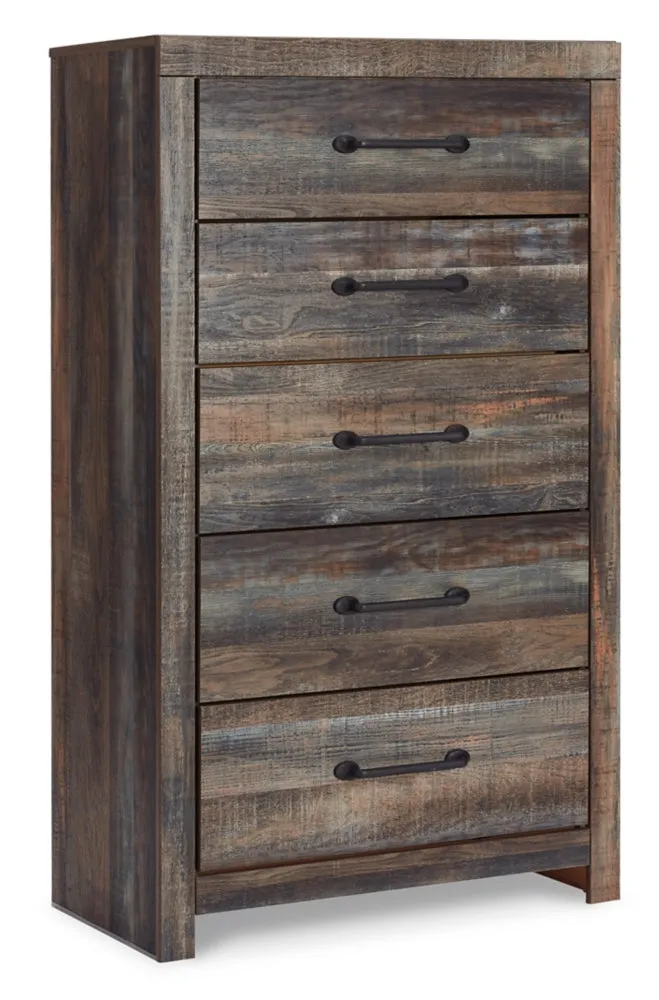 Drystan Full Panel Bed with Mirrored Dresser and Chest