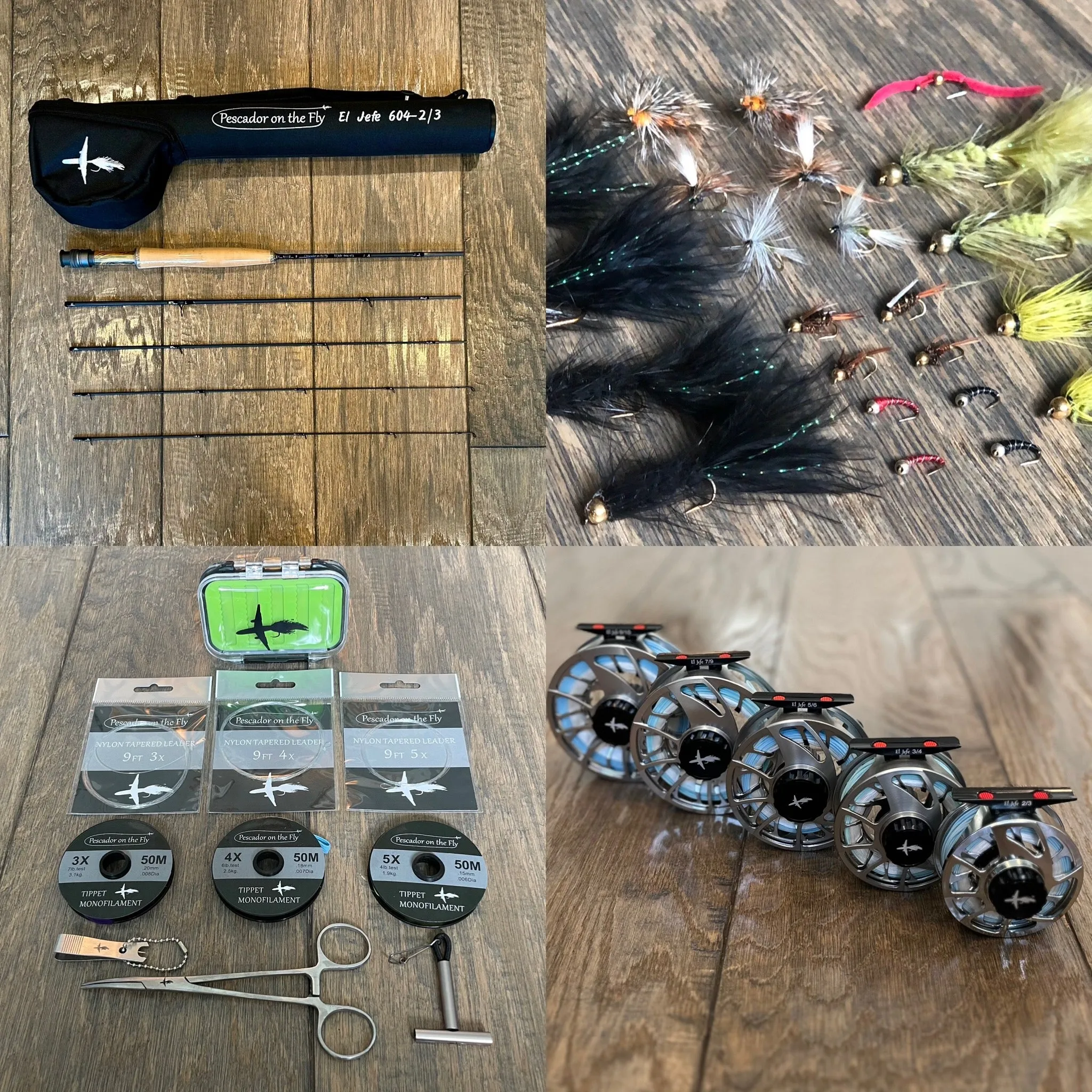 El Jefe Fly Fishing Combo Package | 604-2 | 6' Four Section 2 Weight Fly Rod And Reel Outfit