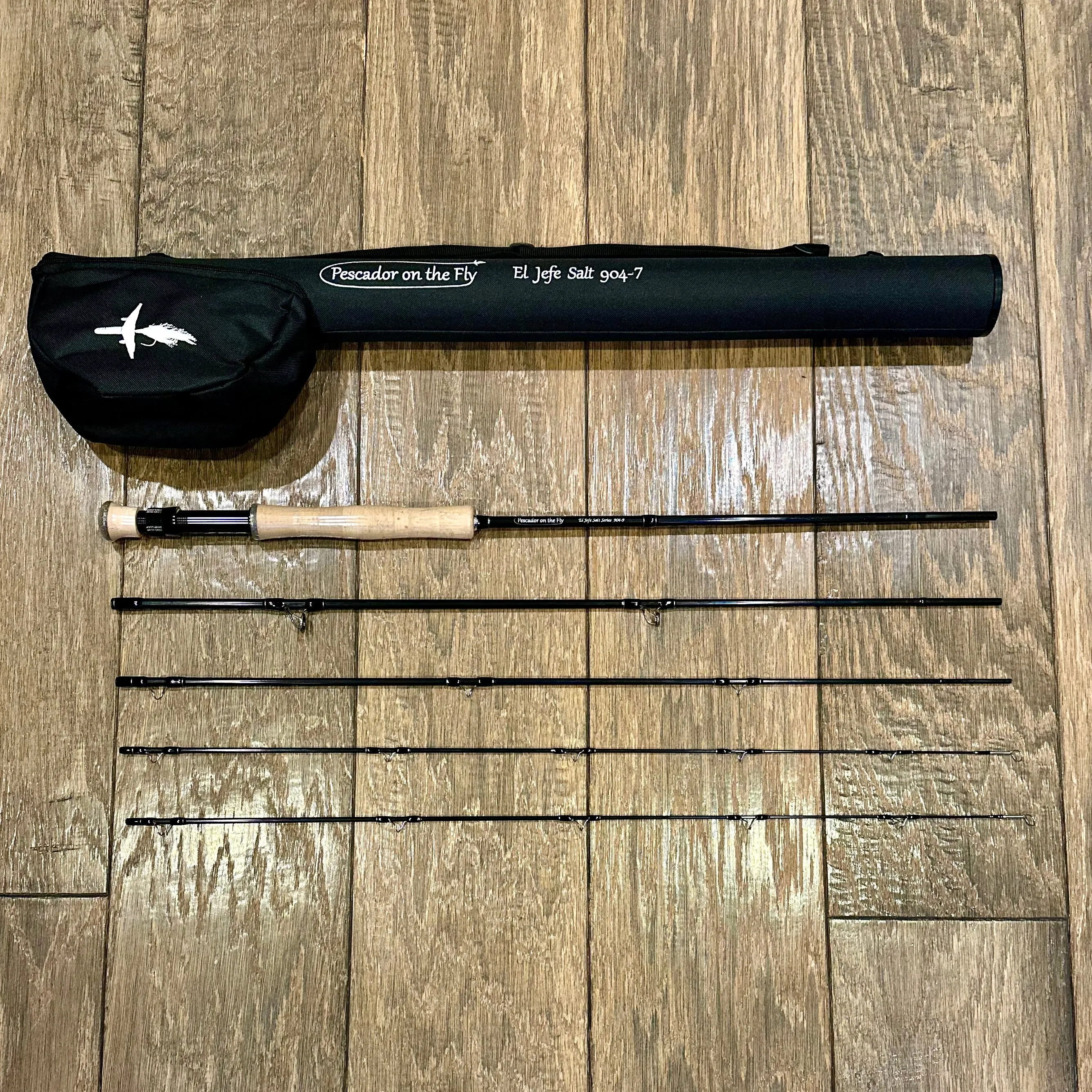 El Jefe Saltwater Fly Fishing Combo Package | 904-7 | 9' Four Section 7 Weight Fly Rod And Reel Outfit