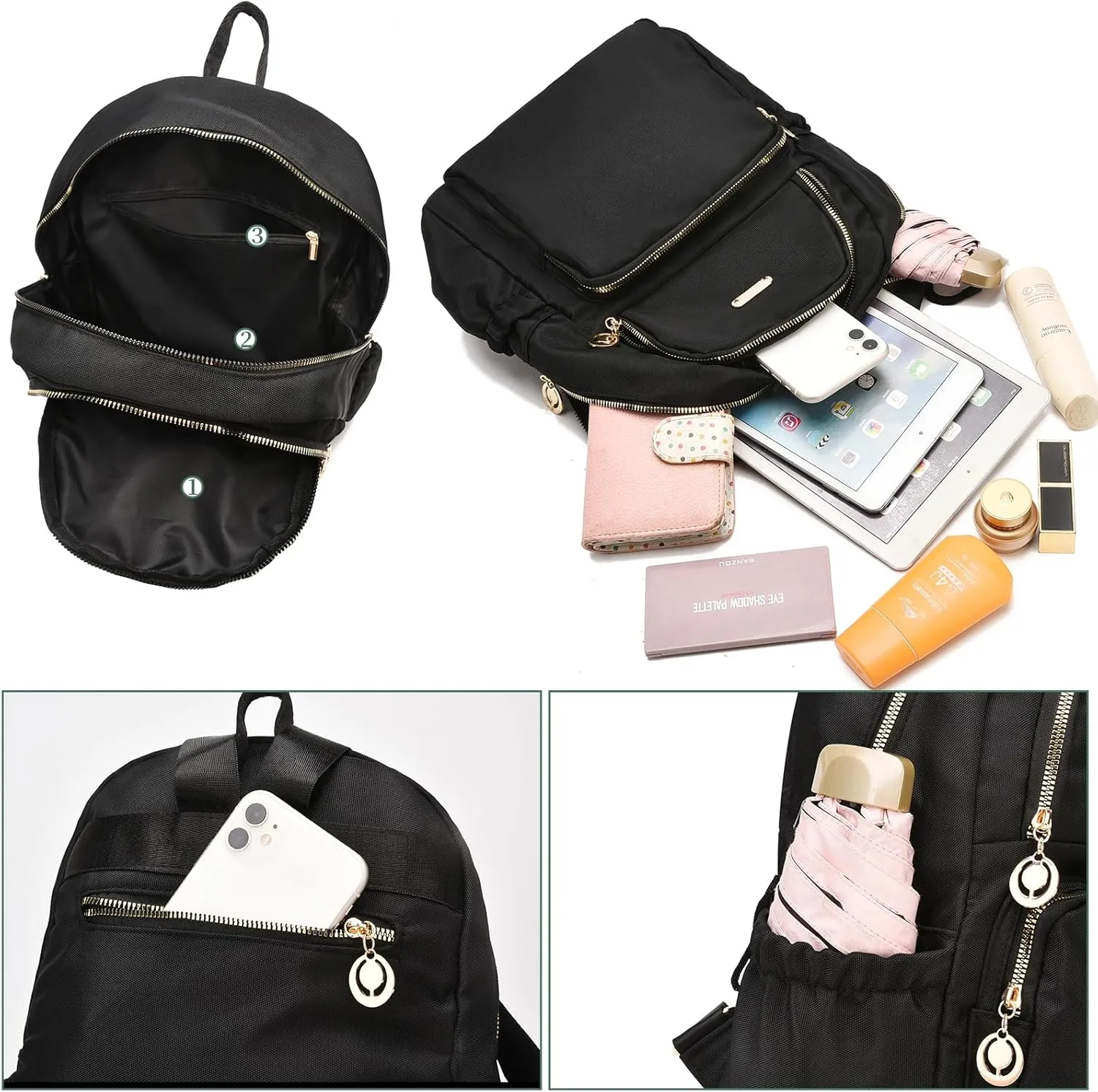 I IHAYNER Mini Backpack Purse Small Backpack for Women Lightweight Nylon Travel Bags Small Casual Daypacks for College Work Light Green