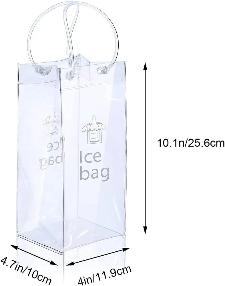 Ice Wine Bag Portable Collapsible Clear Wine Pouch Cooler with Handle for Party,Outdoor,Champagne,Cold Beer,White Wine,Chilled Beverages,Iced Drinks 3 Pack (3)
