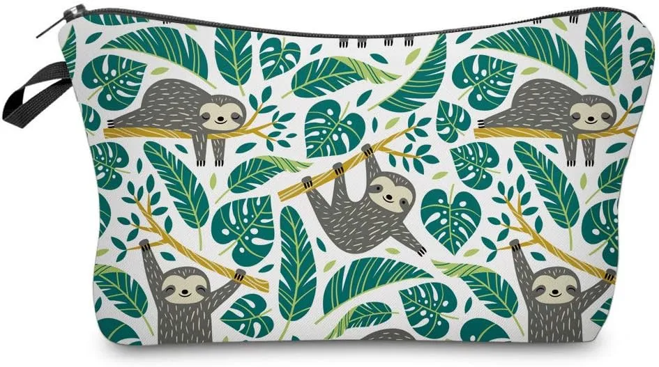 LOOMILOO Cosmetic Bag for Women, Adorable Roomy Makeup Bags Travel Water Resistant Toiletry Bag Accessories Organizer Sloth (Sloth 51476)