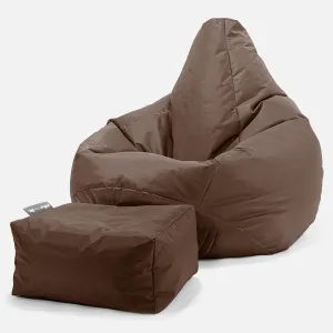 Outdoor Highback Bean Bag Chair - SmartCanvas™ Brown