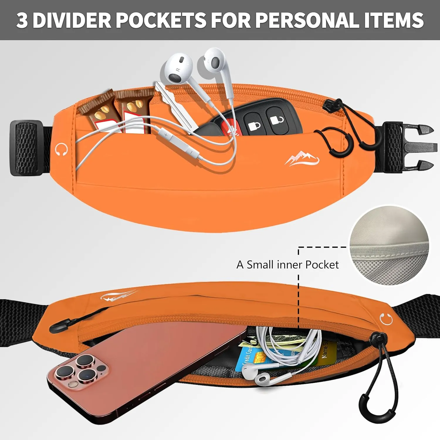 Running Fanny Pack Whole Bag Reflective, Running belt for Women &Men,Sweatproof Phone Holder Workout, Running Waist Pack (orange)