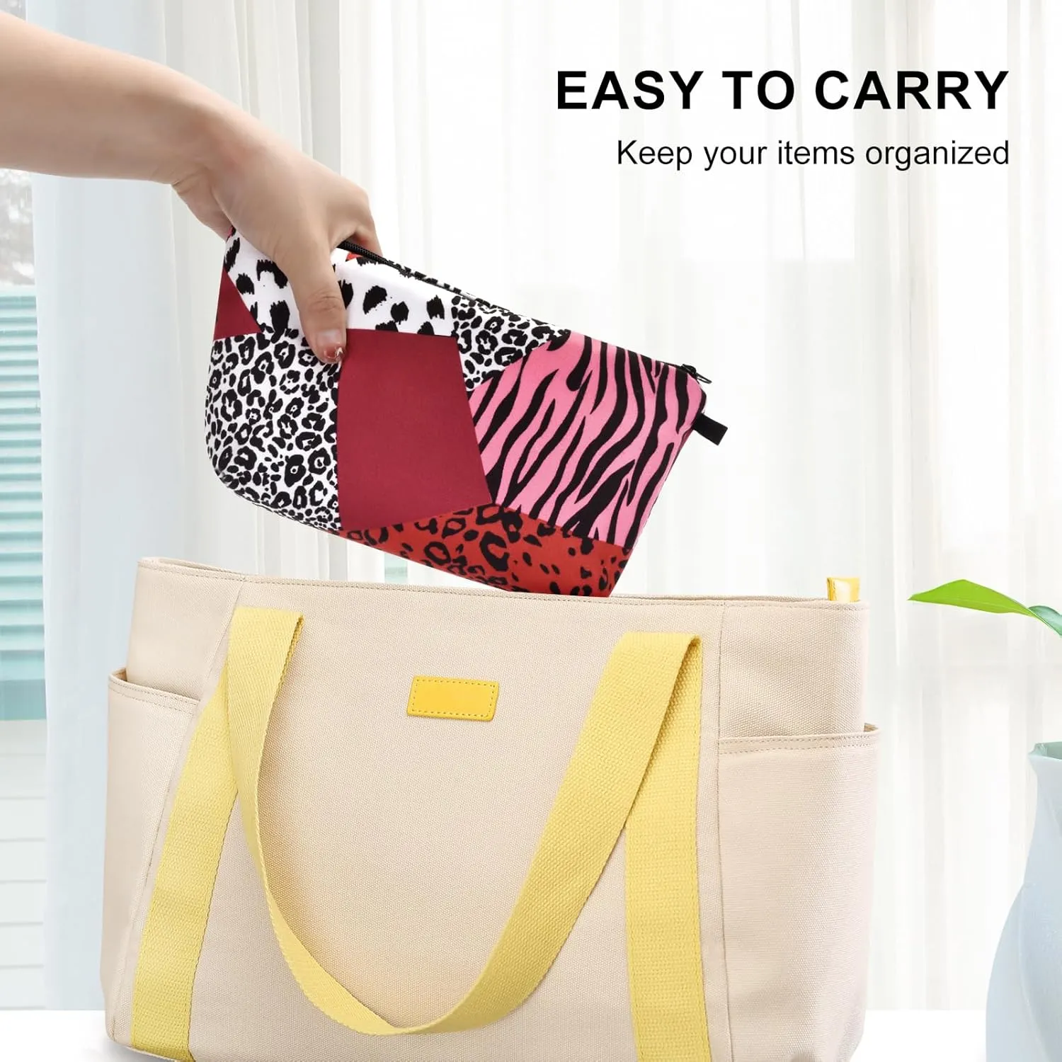 Small Travel Makeup Bag for Purse, Cute Cosmetic Bag for Women, Make Up Pouch, Makeup Brush Organizer Bags, Skincare Toiletry Bag, Pouches For Purse