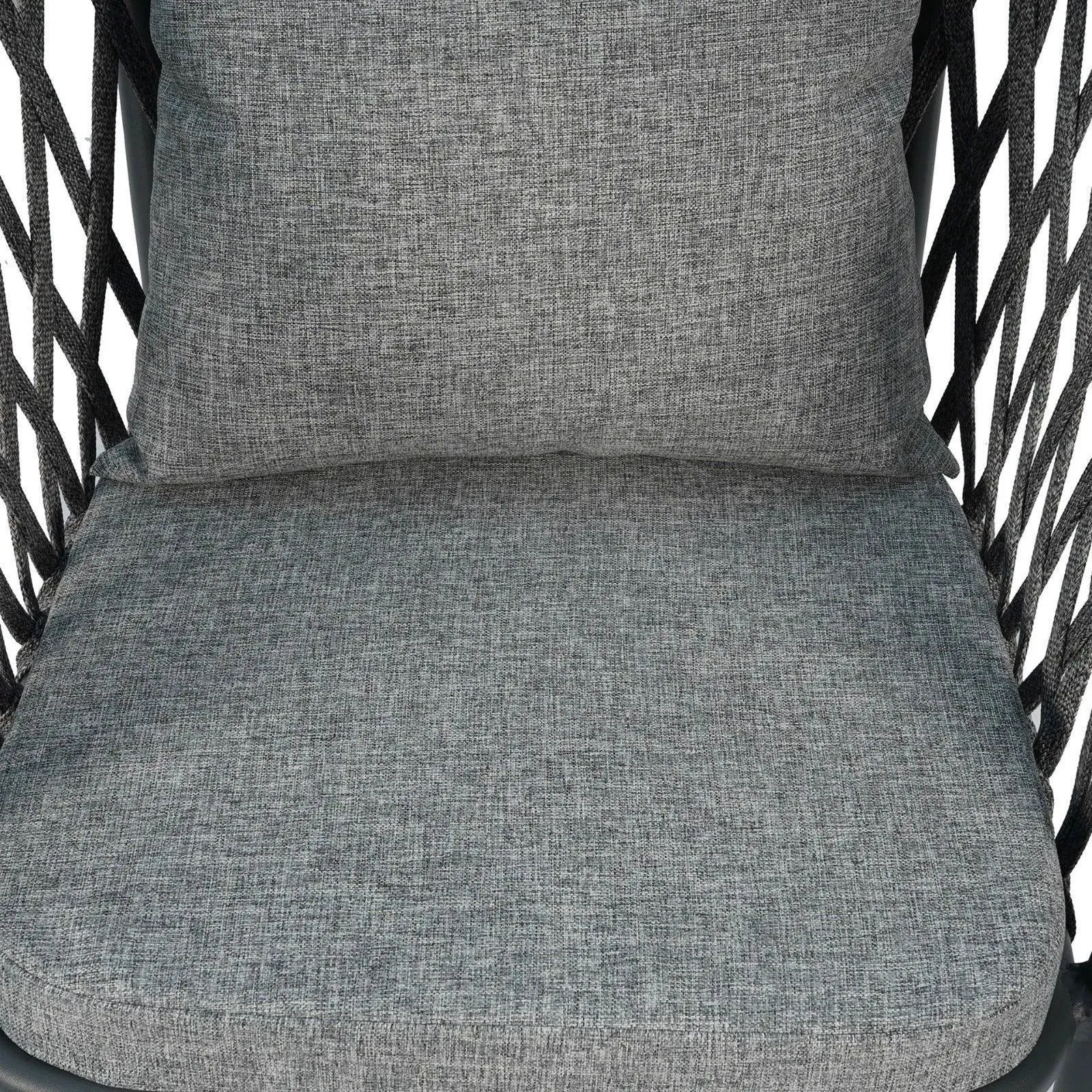 Wooden Twist Creance Rope Design Aluminum Chair For Living Room With Comfortable Cushion